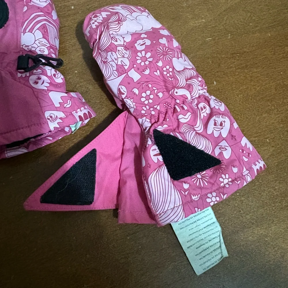 Dakine Kids' Pink Patterned Mittens